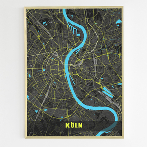Köln in Neon-Nacht-Farbe
