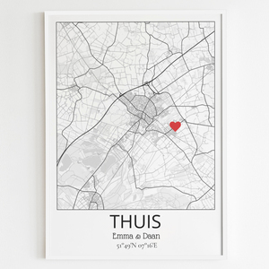 Jouw Persoonlijke Thuiskaart - Markeer Je Woonplek of Huis | Perfect Cadeau