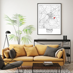 Jouw Persoonlijke Thuiskaart - Markeer Je Woonplek of Huis | Perfect Cadeau