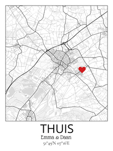 Jouw Persoonlijke Thuiskaart - Markeer Je Woonplek of Huis | Perfect Cadeau