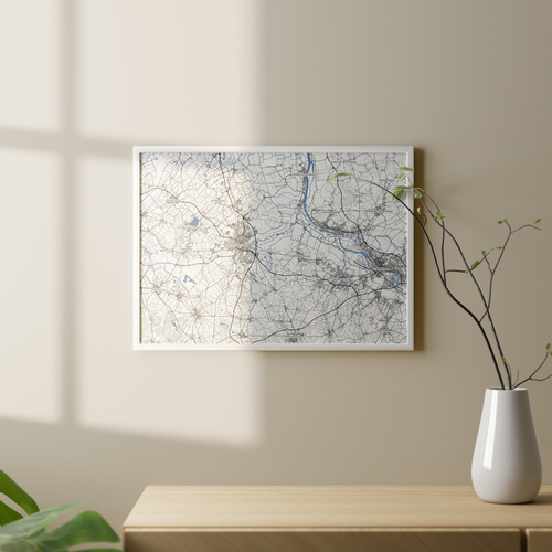 Carte personnalisée unique - Téléchargeable, Poster ou Toile - Pour célébrer vos lieux spéciaux
