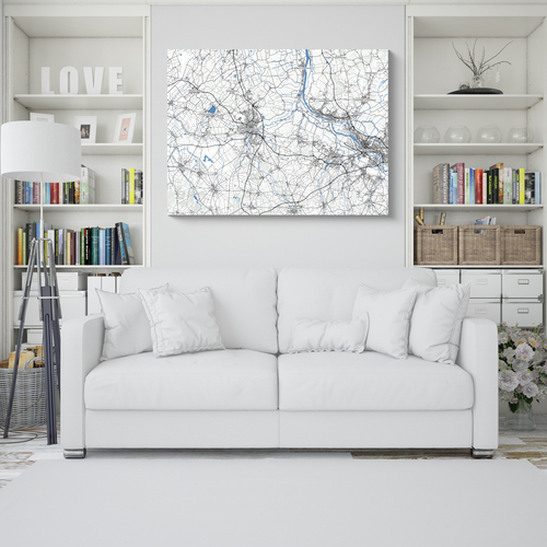 Carte personnalisée unique - Téléchargeable, Poster ou Toile - Pour célébrer vos lieux spéciaux