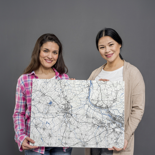 Carte personnalisée unique - Téléchargeable, Poster ou Toile - Pour célébrer vos lieux spéciaux
