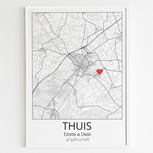 Jouw Persoonlijke Thuiskaart - Markeer Je Woonplek of Huis | Perfect Cadeau