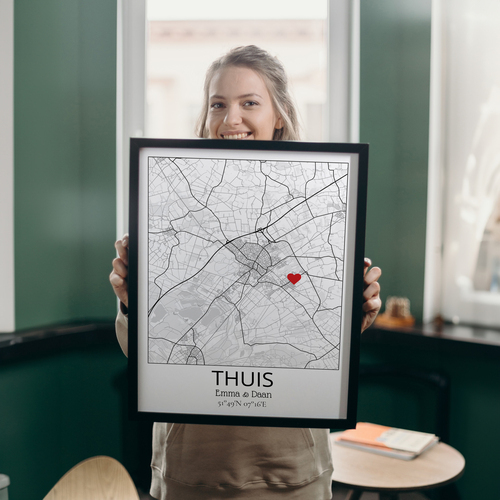 Jouw Persoonlijke Thuiskaart - Markeer Je Woonplek of Huis | Perfect Cadeau